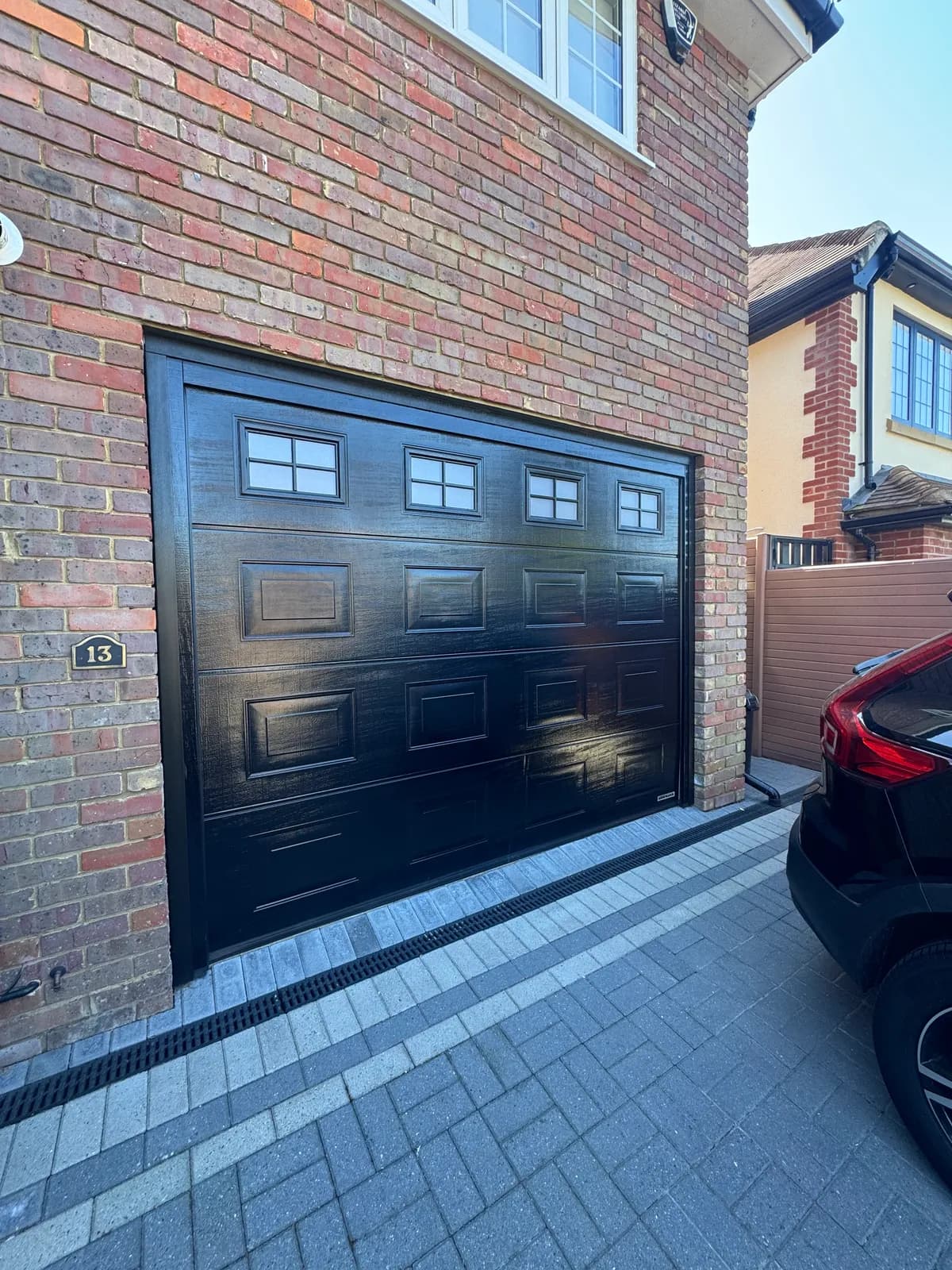 Black panelled with windows