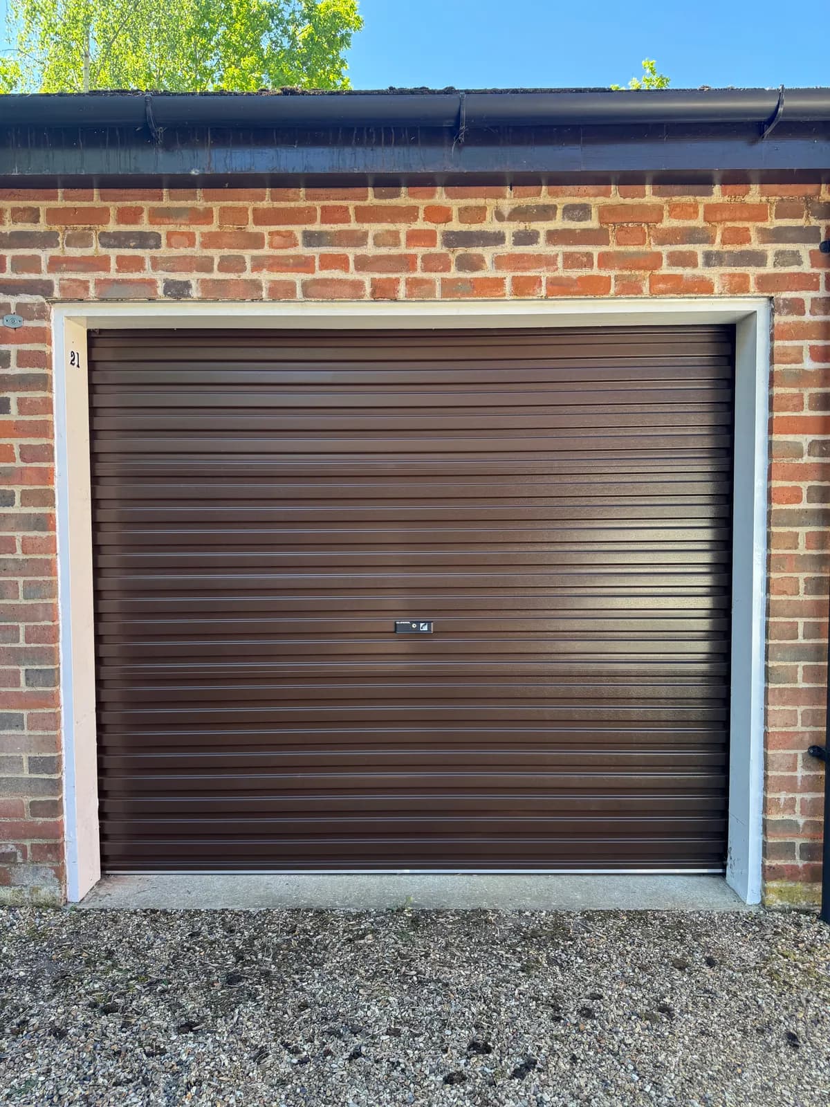 Brown vertical-slat